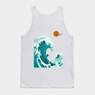 the waves at the beach side - illustration Tank Top